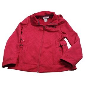 Free Country Womens Red Faux Fur Lined Softshell Jacket Detachable Hood Medium